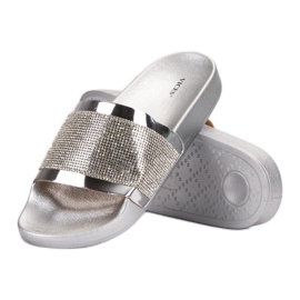 Zapatillas VICES con circonita gris 1