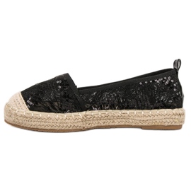 SHELOVET Alpargatas de encaje negro 6