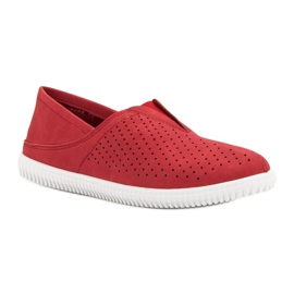 Super Mode Zapatillas cómodas sin cordones rojo 2