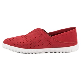 Super Mode Zapatillas cómodas sin cordones rojo 3