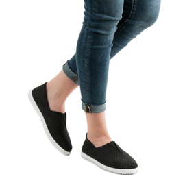 Super Mode Zapatillas cómodas sin cordones negro 1