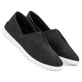 Super Mode Zapatillas cómodas sin cordones negro 2