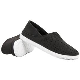 Super Mode Zapatillas cómodas sin cordones negro 5
