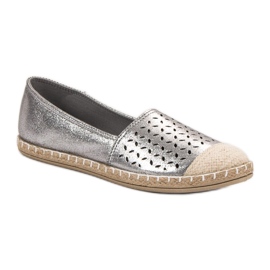 New Tlck Alpargatas con purpurina gris 1