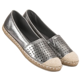 New Tlck Alpargatas con purpurina gris 6