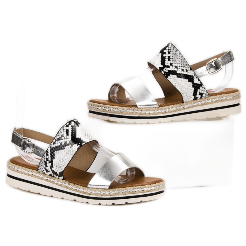 SHELOVET Sandalias cómodas gris multicolor 2