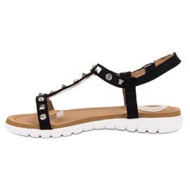 SHELOVET Sandalias negras con tachuelas negro 4