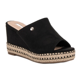 Best Shoes Sandalias de cuña negro 5