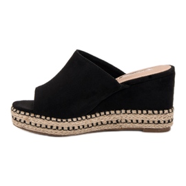 Best Shoes Sandalias de cuña negro 6