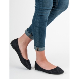 SHELOVET Bailarinas De Encaje Con Purpurina negro 2