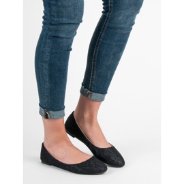 SHELOVET Bailarinas De Encaje Con Purpurina negro 1