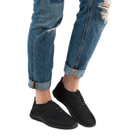 SHELOVET Calzado textil con cordones negro 1