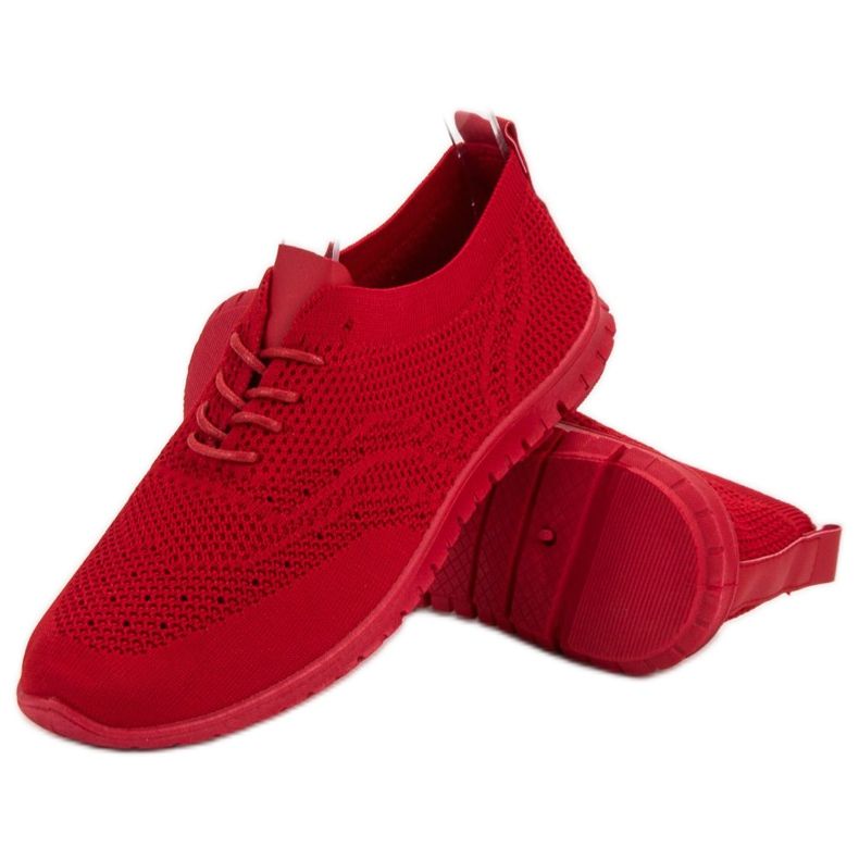 SHELOVET Calzado textil con cordones rojo 1