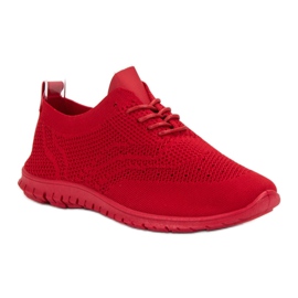 SHELOVET Calzado textil con cordones rojo 2