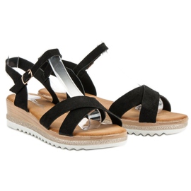 Bello Star Sandalias de ante negro 5