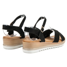 Bello Star Sandalias de ante negro 4