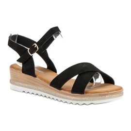 Bello Star Sandalias de ante negro 2
