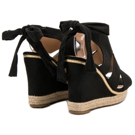 Anesia Paris Sandalias de cuña negro 1