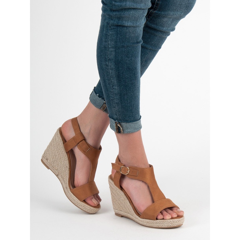 Anesia Paris Sandalias de cuña de moda marrón 2 Anesia Paris Sandalias de cuña de moda marrón 2