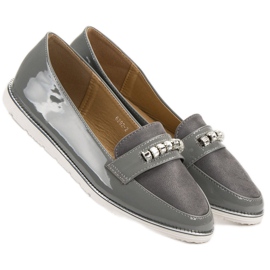 SHELOVET Mocasines lacados grises 3