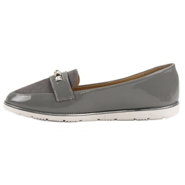 SHELOVET Mocasines lacados grises 5