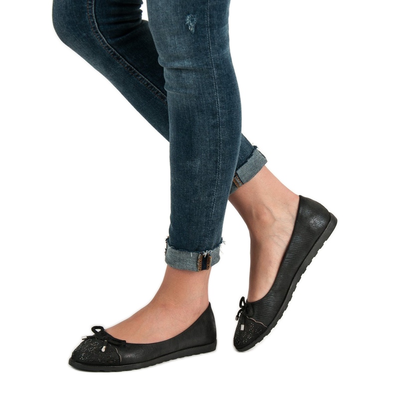 SHELOVET Bailarinas casuales negro 1