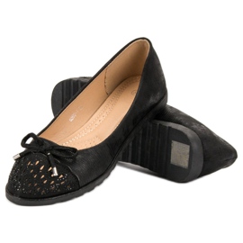 SHELOVET Bailarinas casuales negro 4