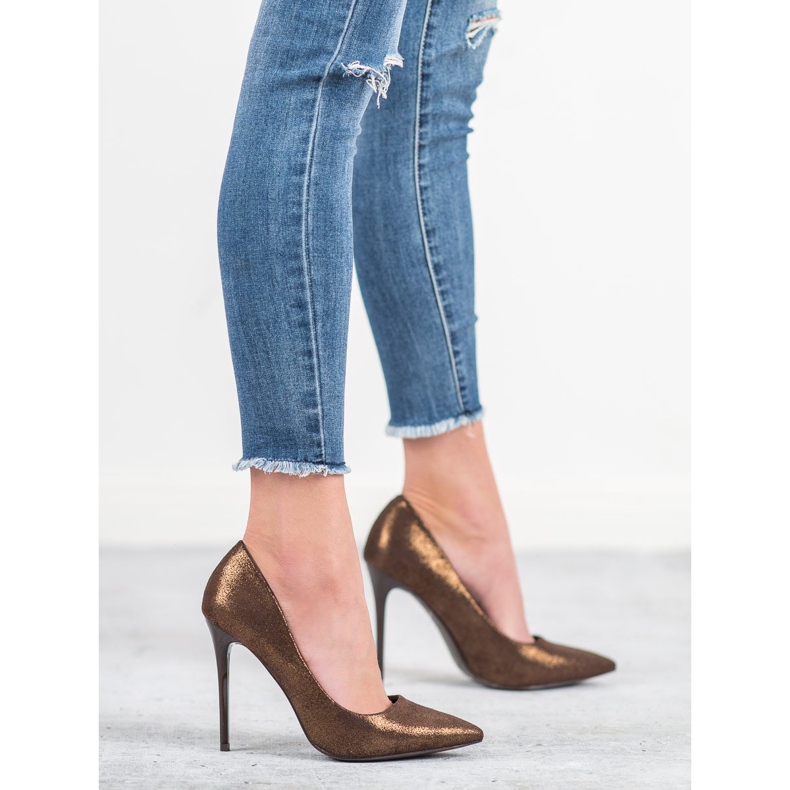 Bestelle Tacones altos con purpurina marrón 2