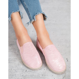 Balada Zapatillas brillantes sin cordones rosado 4