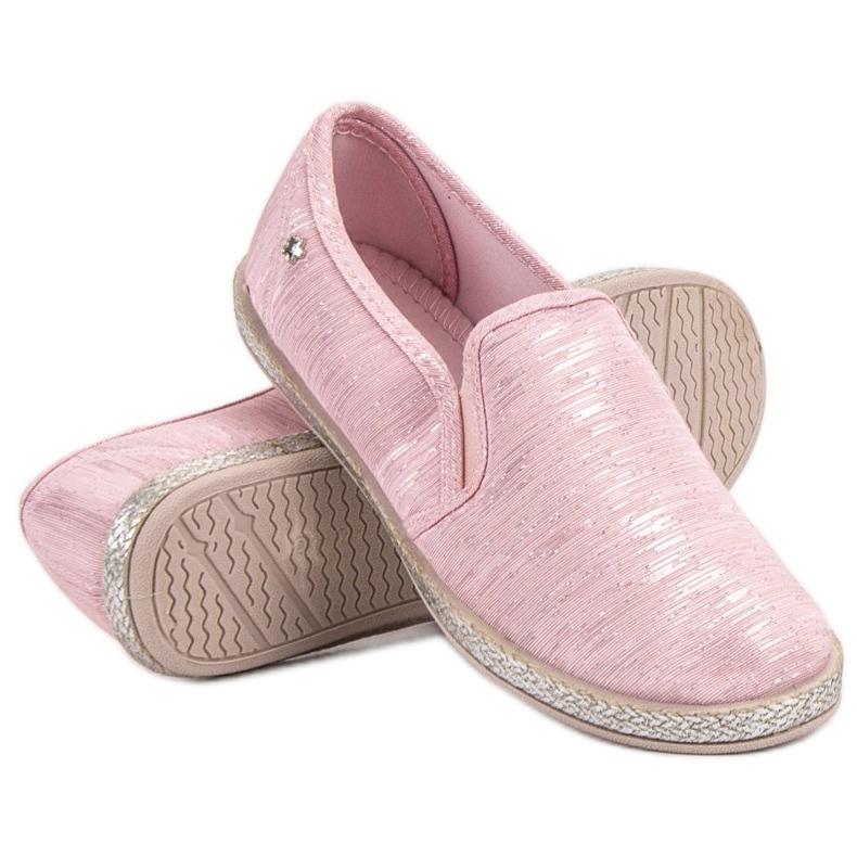 Balada Zapatillas brillantes sin cordones rosado 2