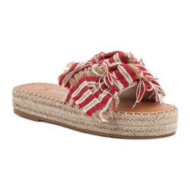Seastar Pantuflas Rayas rojo 1