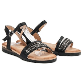 Groto Gogo Sandalias con purpurina negro 6