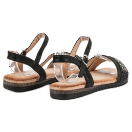 Groto Gogo Sandalias con purpurina negro 5