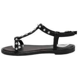 Groto Gogo Sandalias con diamantes de imitación negro 2