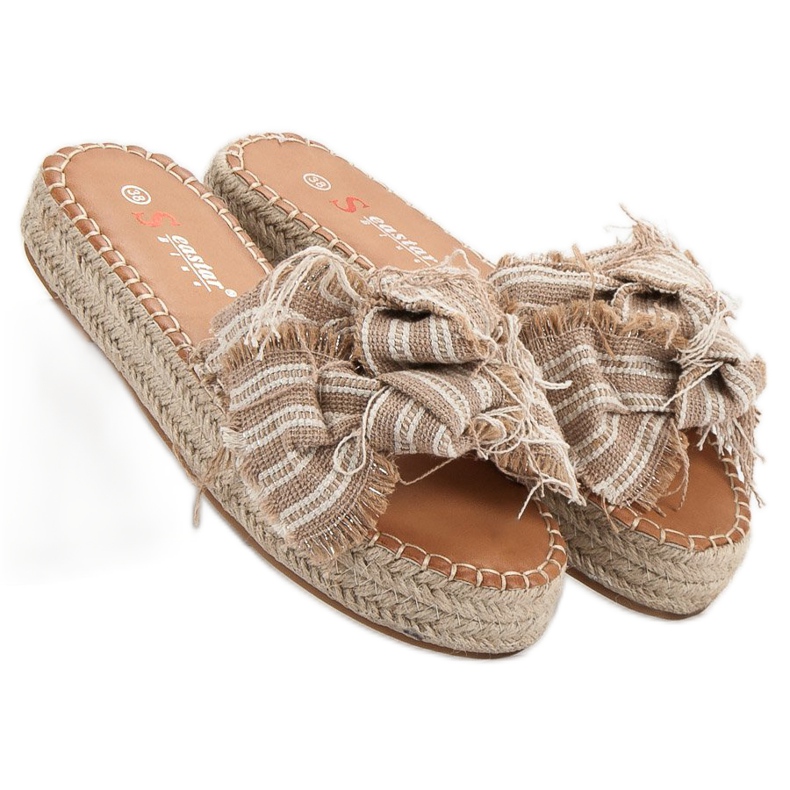 Seastar Pantuflas Rayas marrón 1