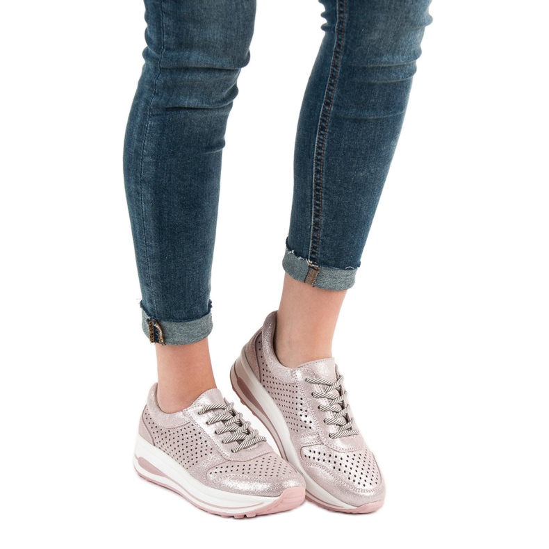 Filippo Zapatos de brocado de piel rosado 2