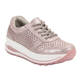 Filippo Zapatos de brocado de piel rosado 3