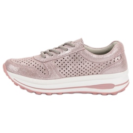 Filippo Zapatos de brocado de piel rosado 4
