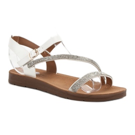 Camo Sandalias Con Circonita blanco 3
