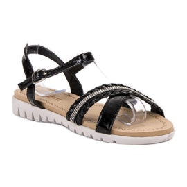Groto Gogo Sandalias con cristales negro 1