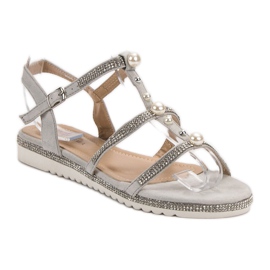 GUAPISSIMA Sandalias con Perlas gris 2