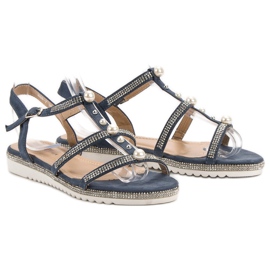 GUAPISSIMA Sandalias con Perlas azul 1