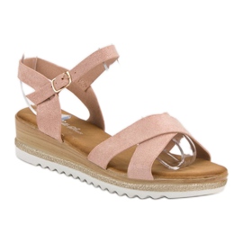 Bello Star Sandalias de ante rosa 1
