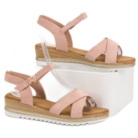 Bello Star Sandalias de ante rosado 4