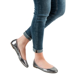 SHELOVET Bailarinas plateadas gris 5