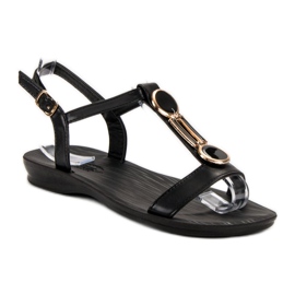 Camo Sandalias planas casuales negro 4