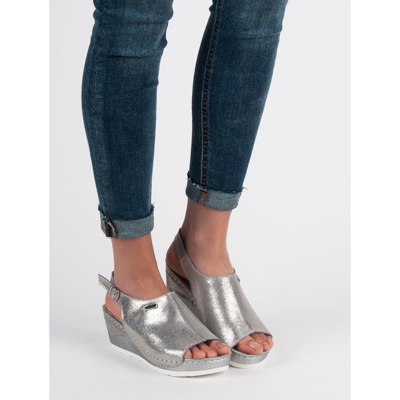 Filippo Sandalias revestidas de cuero gris 1