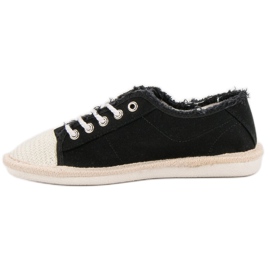 SHELOVET Alpargatas con cordones negro 1