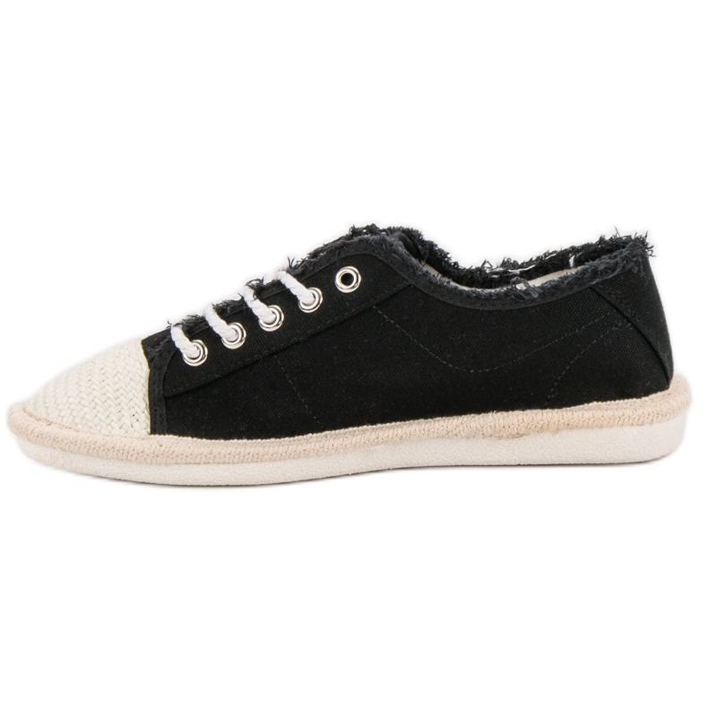 SHELOVET Alpargatas con cordones negro 1