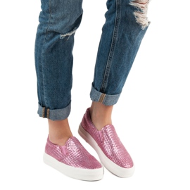SHELOVET Zapatillas sin cordones rosas 2